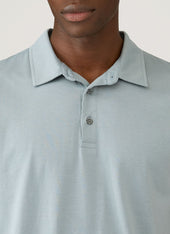 Men's Classic Jersey Polo Shirt in Stone Blue