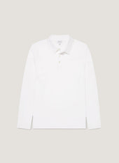 Men's Long Sleeve Classic Jersey Polo Shirt in White