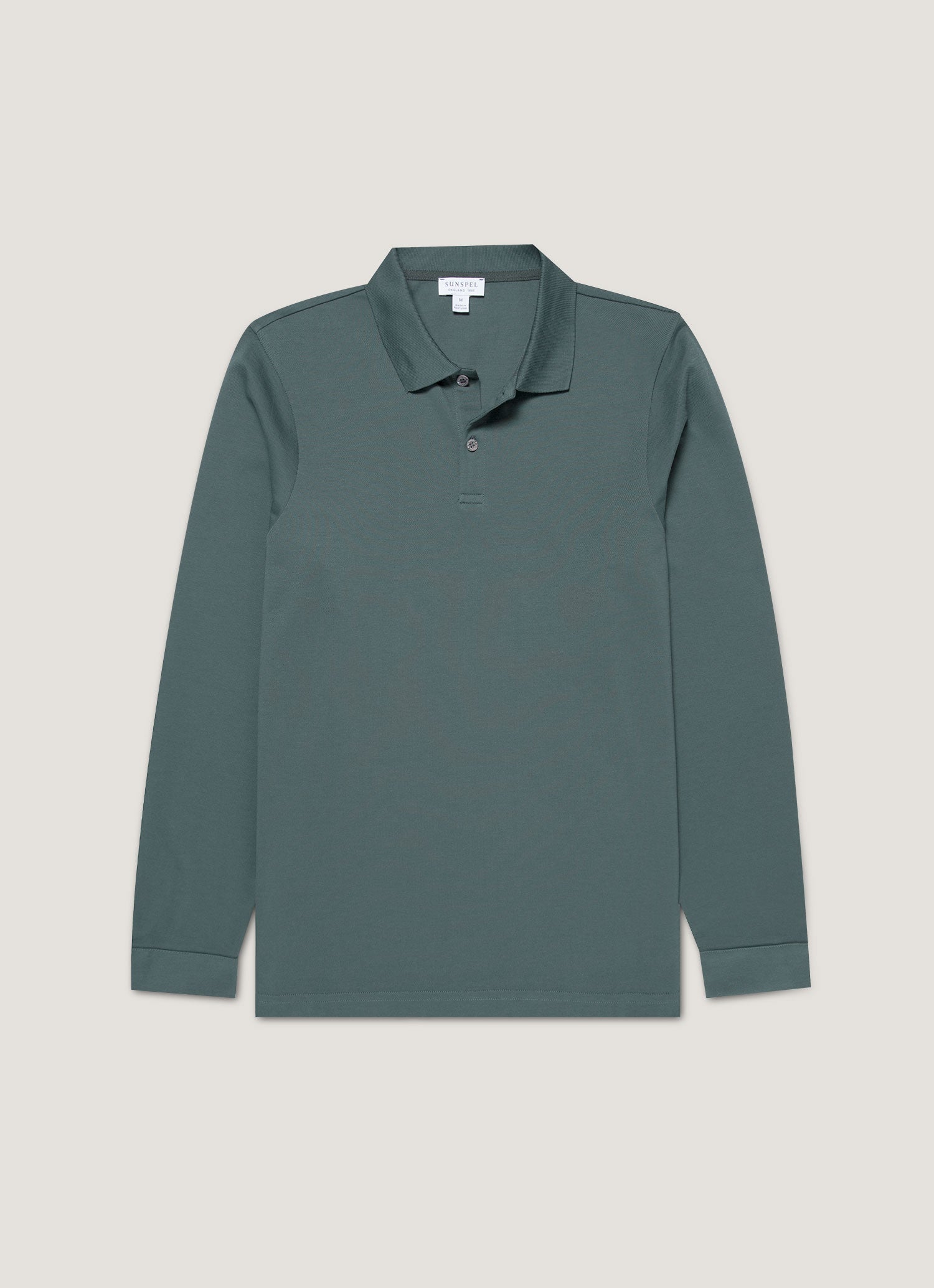 Men S Long Sleeve Piqu Polo Shirt In Dark Petrol