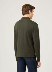 Men's Heavyweight Rugby Polo Shirt in Dark Green