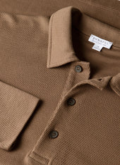 Men's Long Sleeve Cellulock Polo Shirt in Dark Cedar