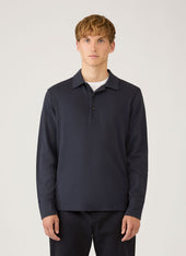 Men's Long Sleeve Cellulock Polo Shirt in Navy