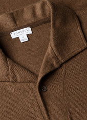 Men S Linen Piqu Polo Shirt In Dark