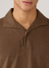 Men S Linen Piqu Polo Shirt In Dark