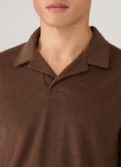 Men S Towelling Polo Shirt In Dark