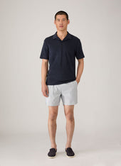 Men's Towelling Polo Shirt in Navy