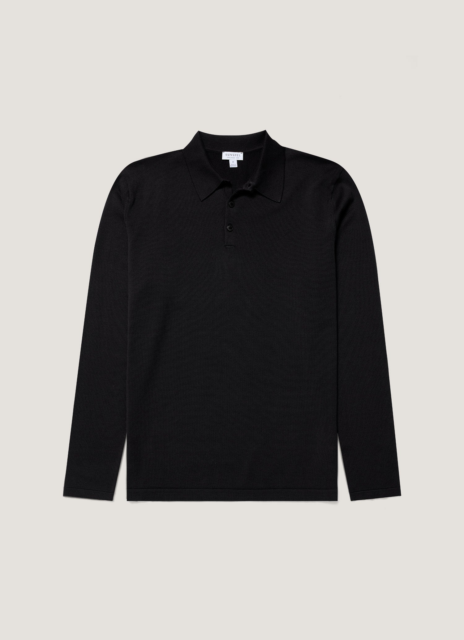 Men S Long Sleeve Sea Island Cotton Knit Polo Shirt In