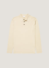 Men's Long Sleeve Sea Island Cotton Knit Polo Shirt in Hazelwood