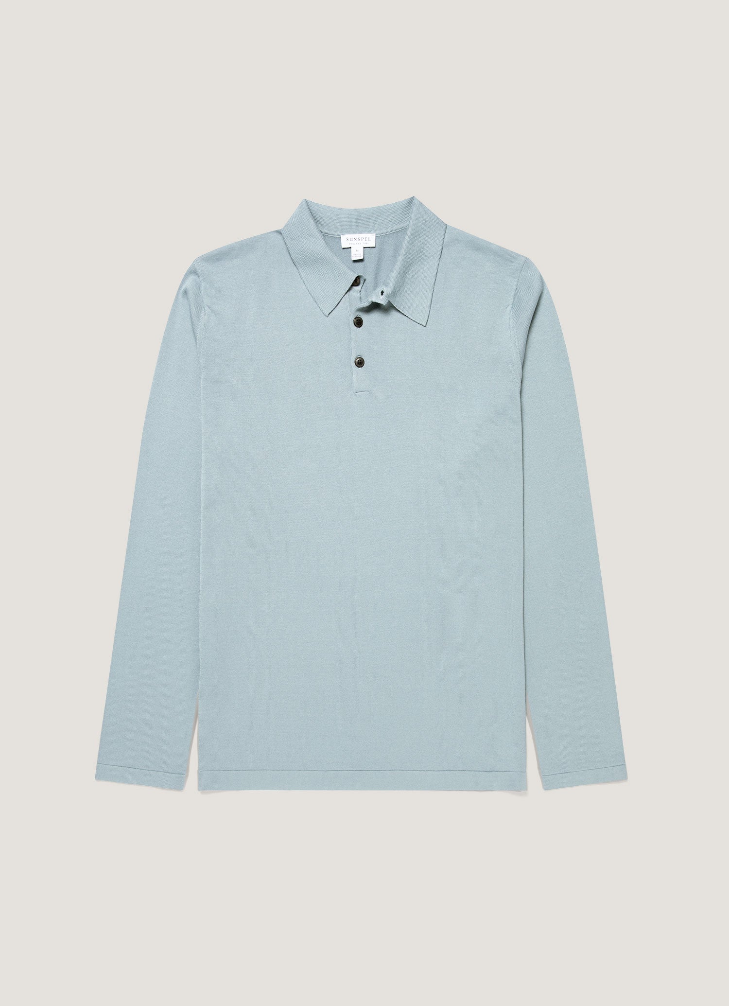 Men S Long Sleeve Sea Island Cotton Knit Polo Shirt In