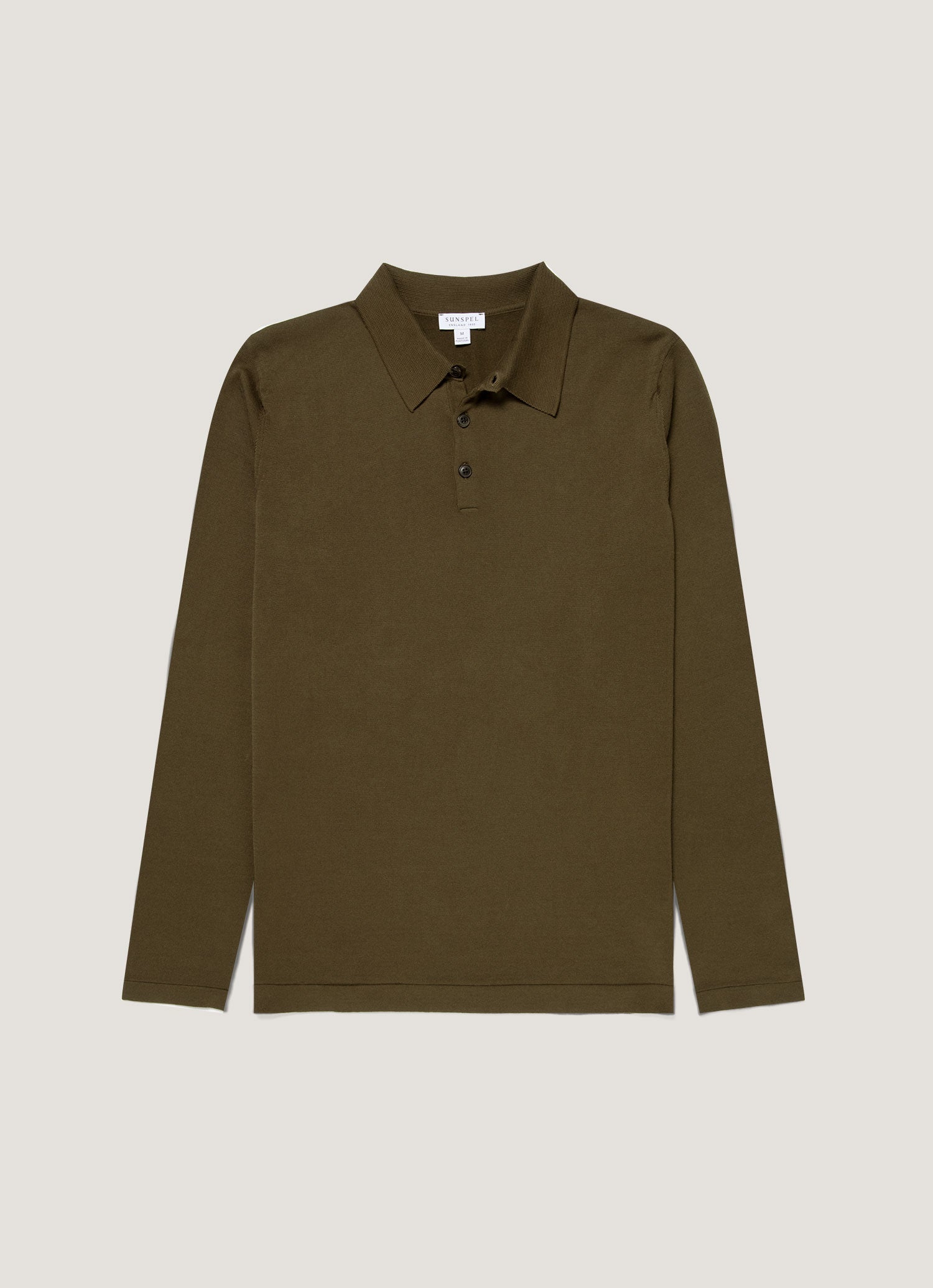 Men S Long Sleeve Sea Island Cotton Knit Polo Shirt In Deep