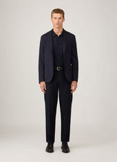 Men's Sea Island Cotton Knit Polo Shirt in Light Navy