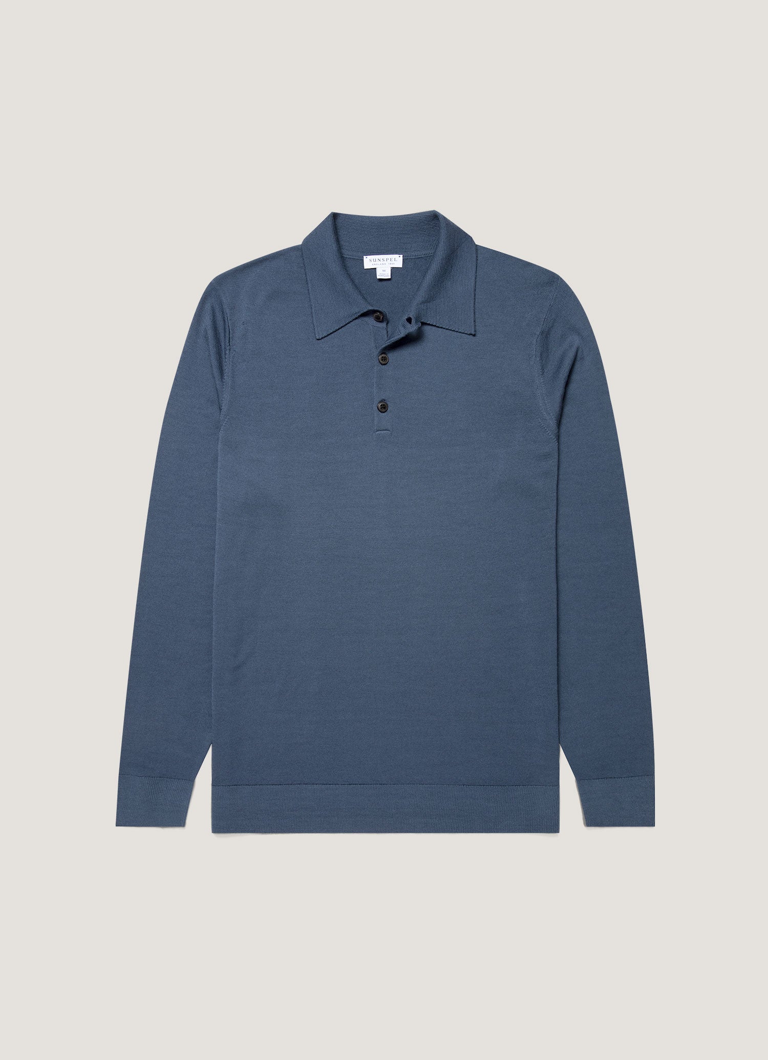 Men S Extra Fine Merino Knitted Polo Shirt In Blue