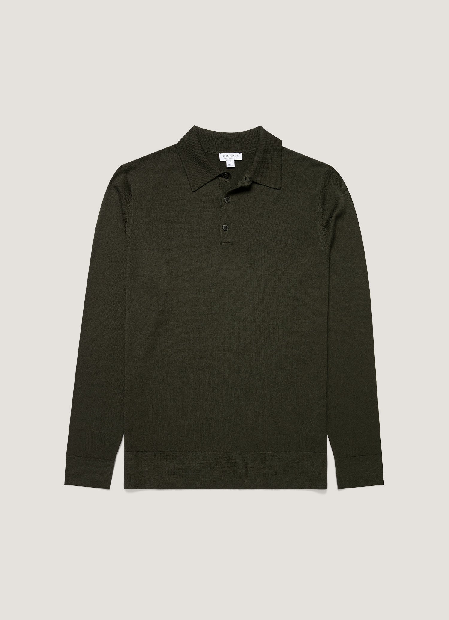 Men S Extra Fine Merino Knitted Polo Shirt In Dark Green