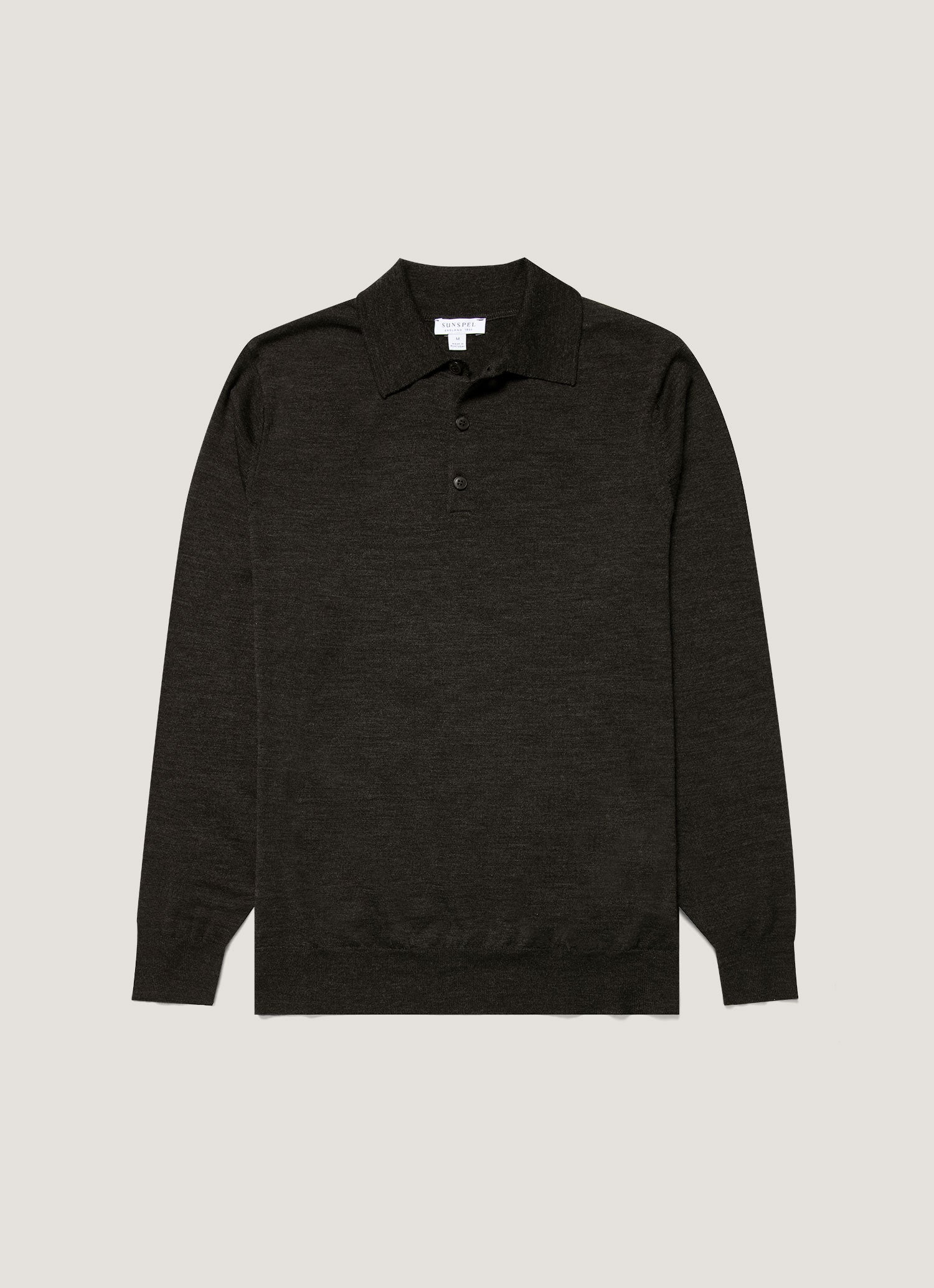 Men S Extra Fine Merino Knitted Polo Shirt In Melange