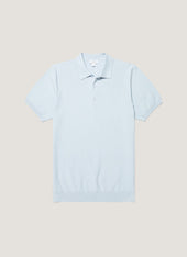 Men's Cotton Knit Polo Shirt in Pastel Blue