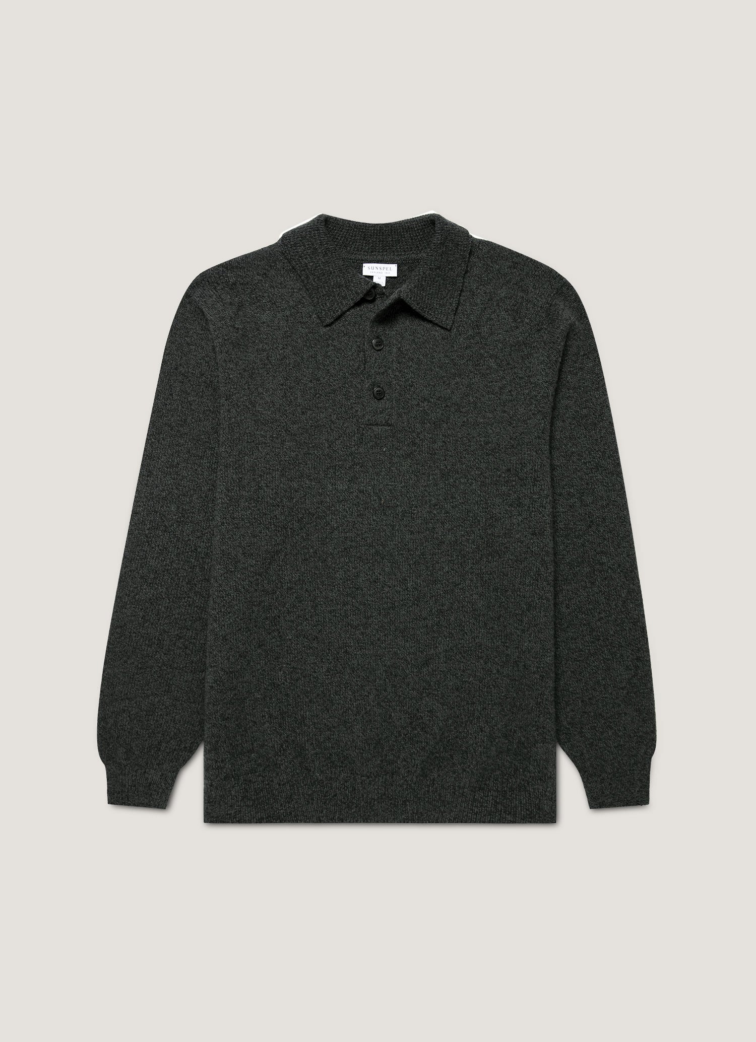 Men S Lambswool Knitted Polo Shirt In Dark Green Twist