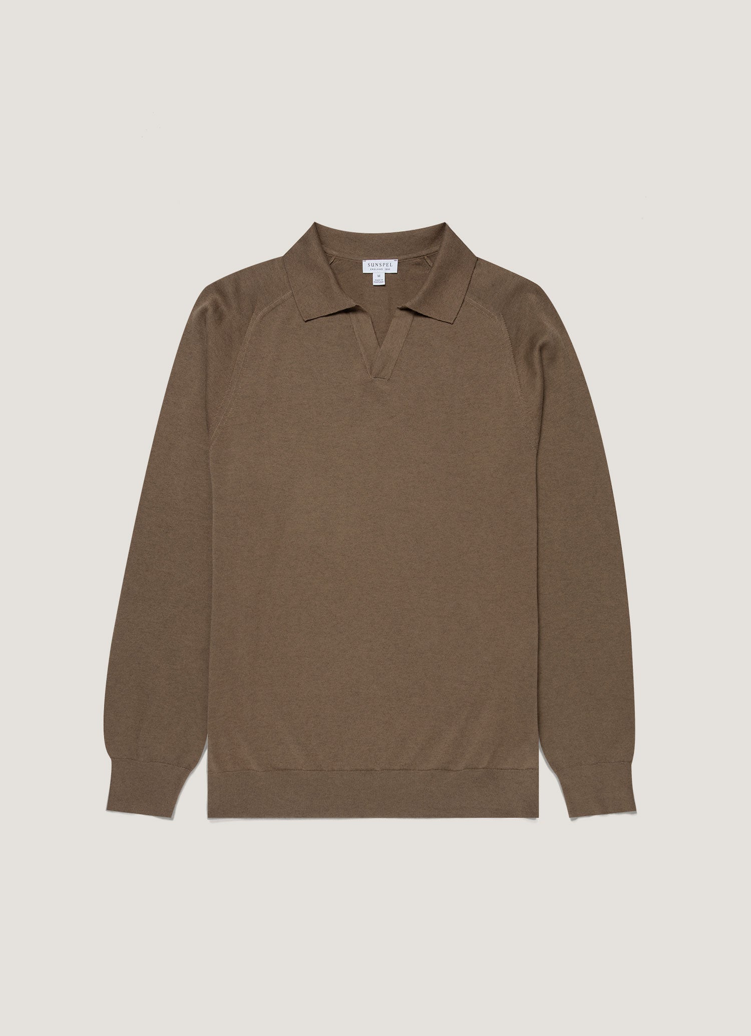 Men S Sea Island Cashmere Knitted Polo In Bark