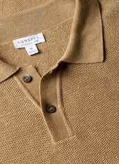 Men S Silk Linen Honeycomb Polo In Hazelwood