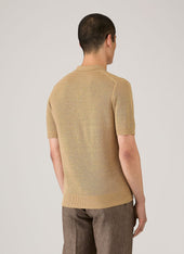 Men S Silk Linen Honeycomb Polo In Hazelwood