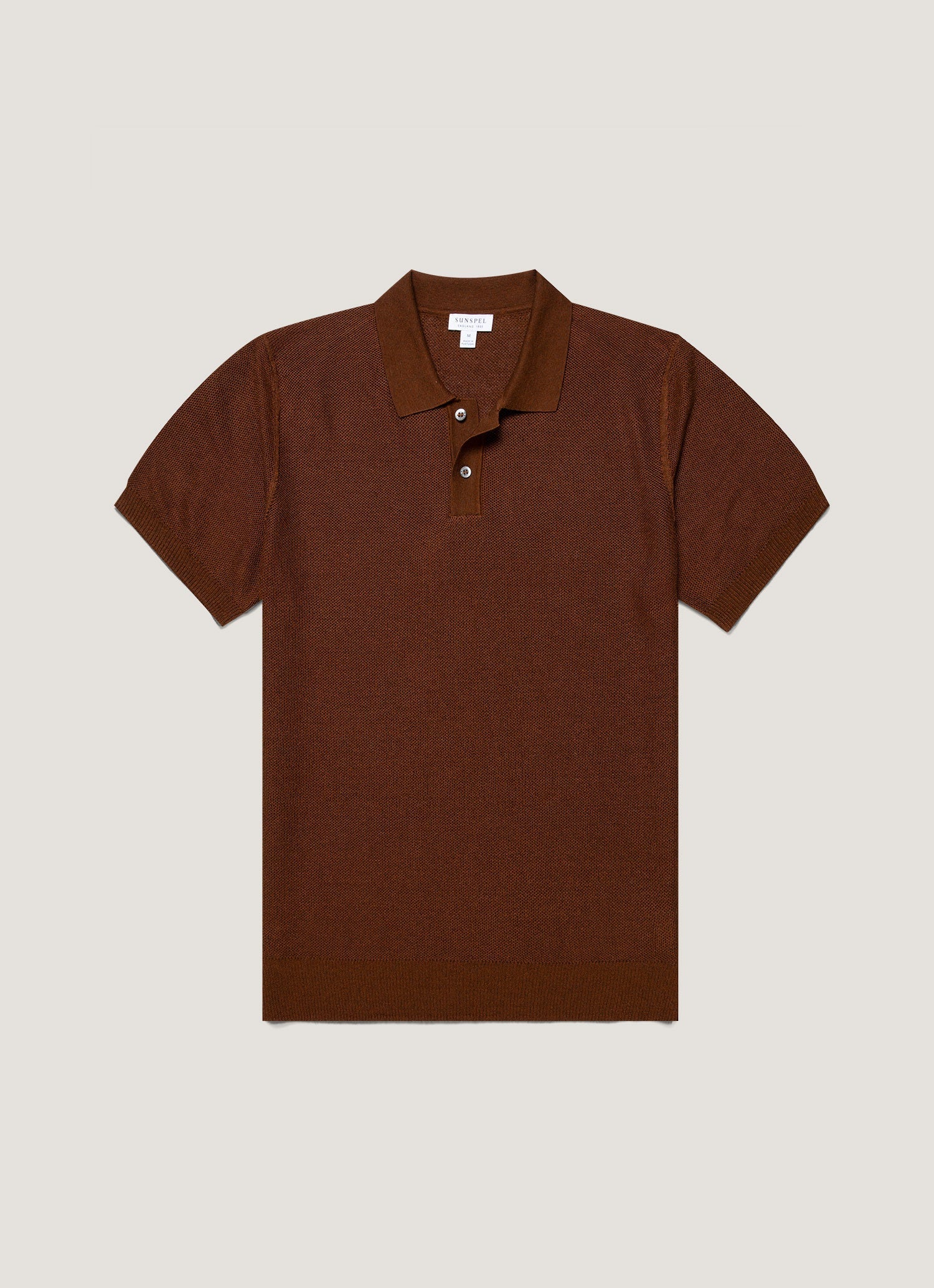 Men S Silk Linen Honeycomb Polo In Bronze