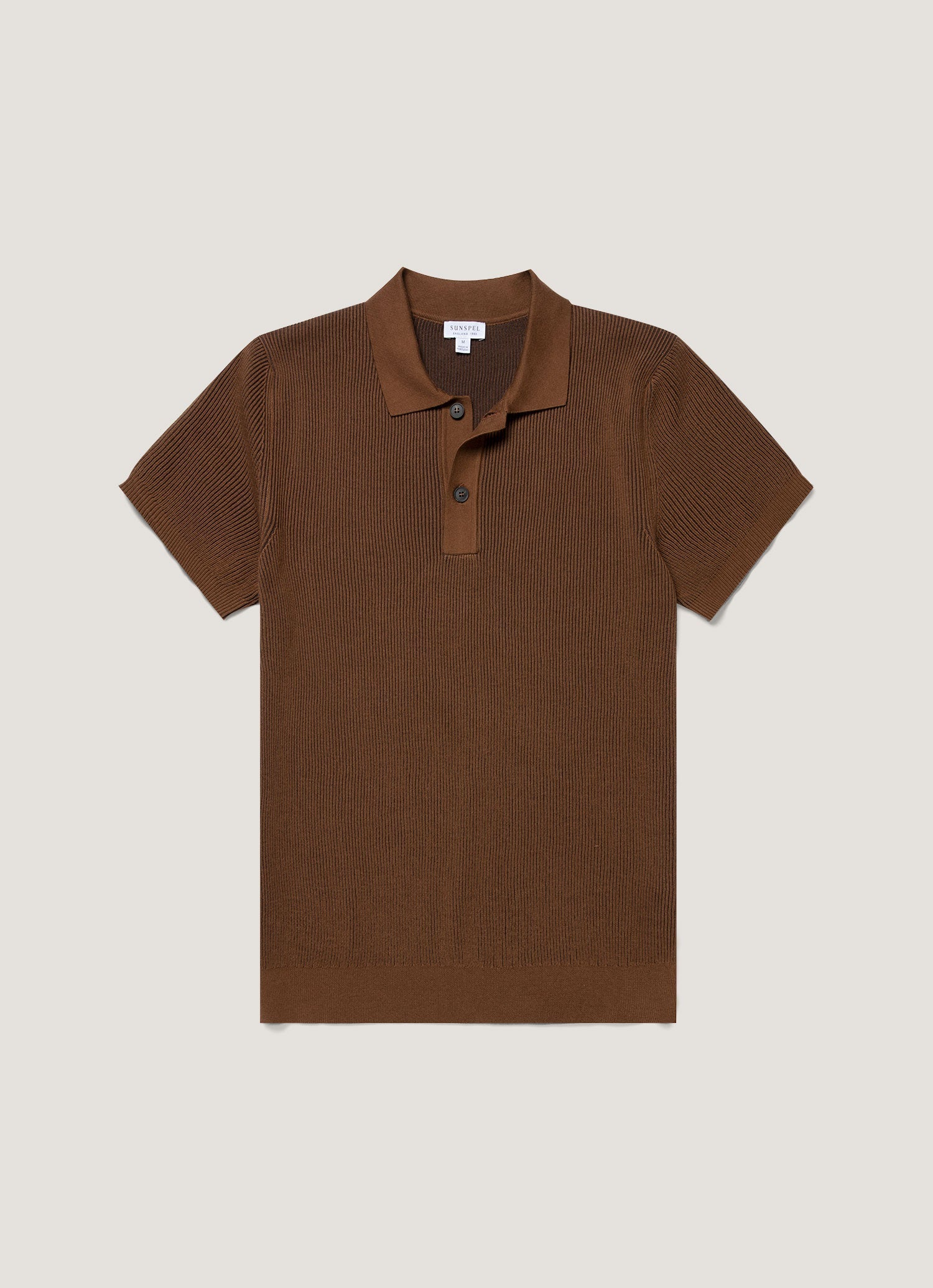 Men S Contrast Rib Polo Shirt In Bronze