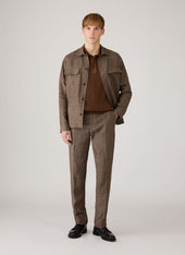Men S Contrast Rib Polo Shirt In Bronze
