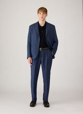 Men's Contrast Rib Polo Shirt in Navy