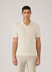 Men S Contrast Rib Polo Shirt In