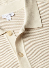Men S Contrast Rib Polo Shirt In