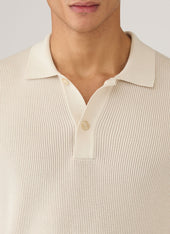 Men S Contrast Rib Polo Shirt In