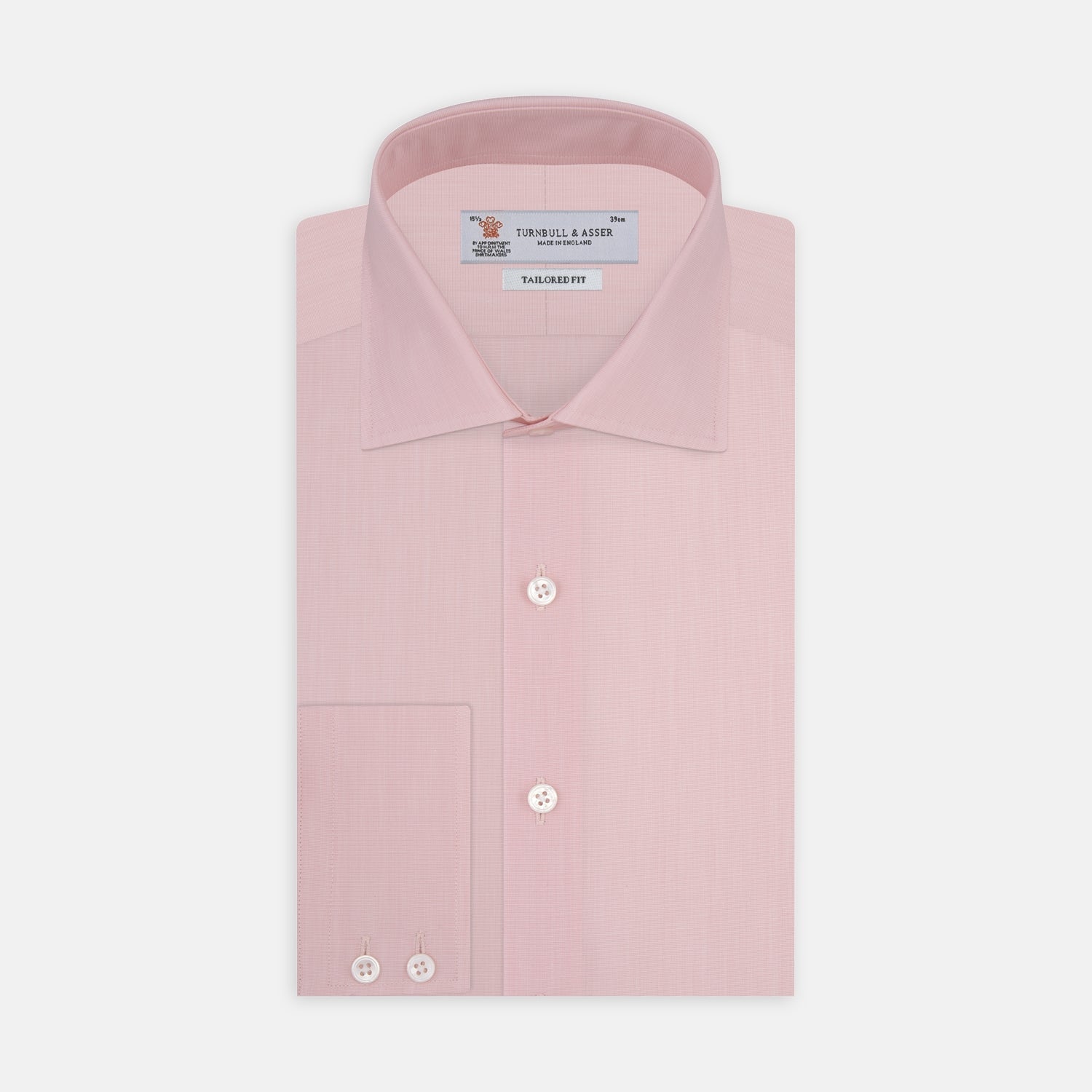 Dark Blue End-On-End Shirt with T&A Collar and 3-Button Cuffs
