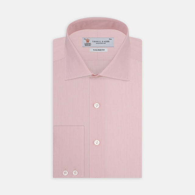 Dark Blue End-On-End Shirt with T&A Collar and 3-Button Cuffs