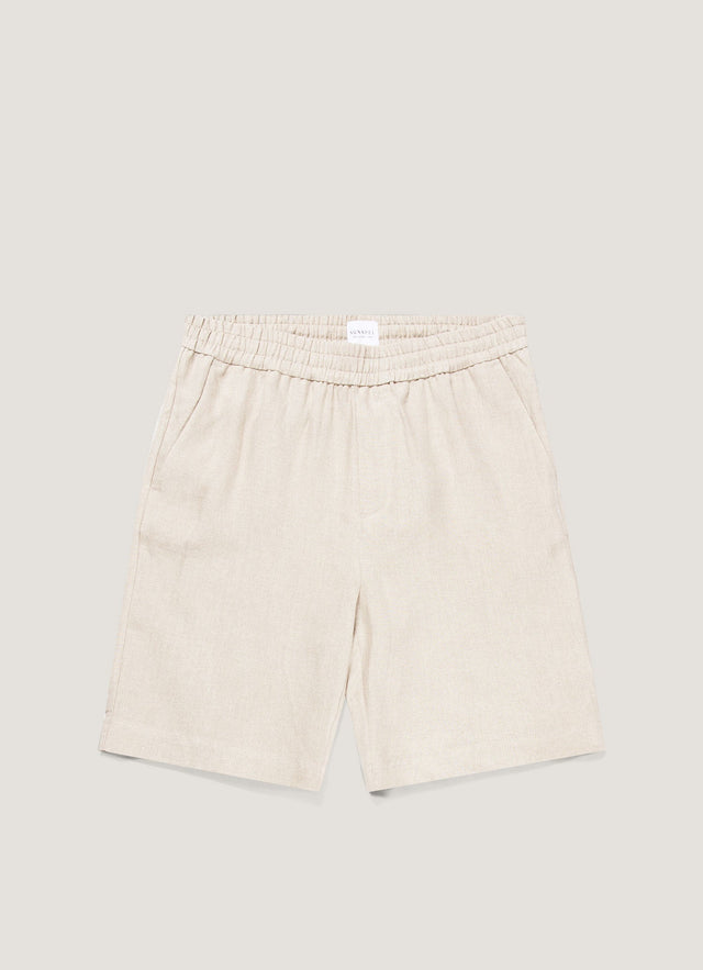 Men's Linen Drawstring Short in Sand