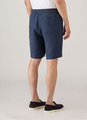 Men's Linen Drawstring Short in Light Navy