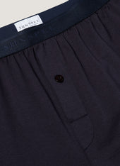 Men's Superfine Cotton One-Button Boxer Short in Navy