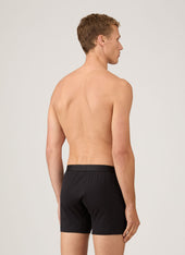 Men's Superfine Cotton Two-Button Boxer Briefs in Black