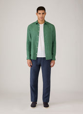 Men S Linen Shirt In Bright Green