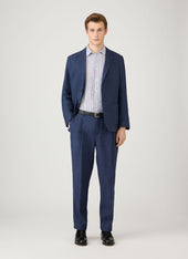 Men's Linen Shirt in White/Navy