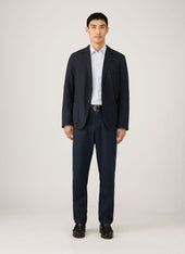 Men's Linen Shirt in Sky Blue/Navy