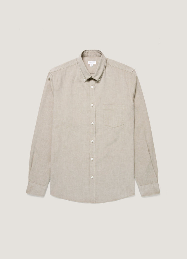 Men's Button Down Oxford Shirt in Light Khaki