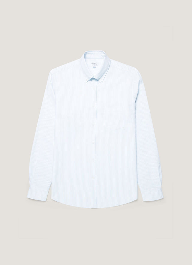 Men's Button Down Oxford Shirt in Light Blue/White
