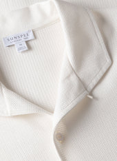 Men's Short Sleeve Textured Jersey Shirt in Ecru