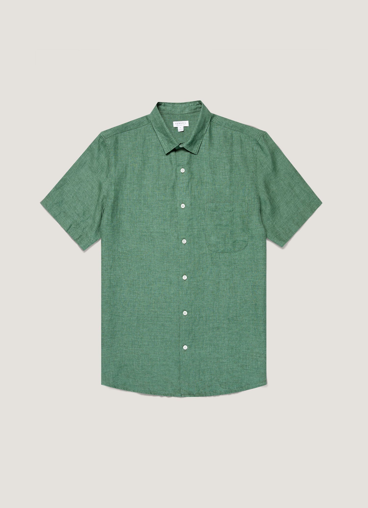 Men S Short Sleeve Linen Shirt In Bright Green