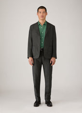 Men's Short Sleeve Linen Shirt in Bright Green