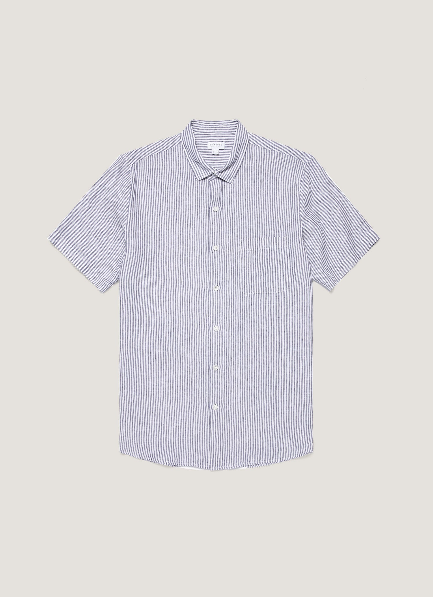 Men S Short Sleeve Linen Shirt In Navy