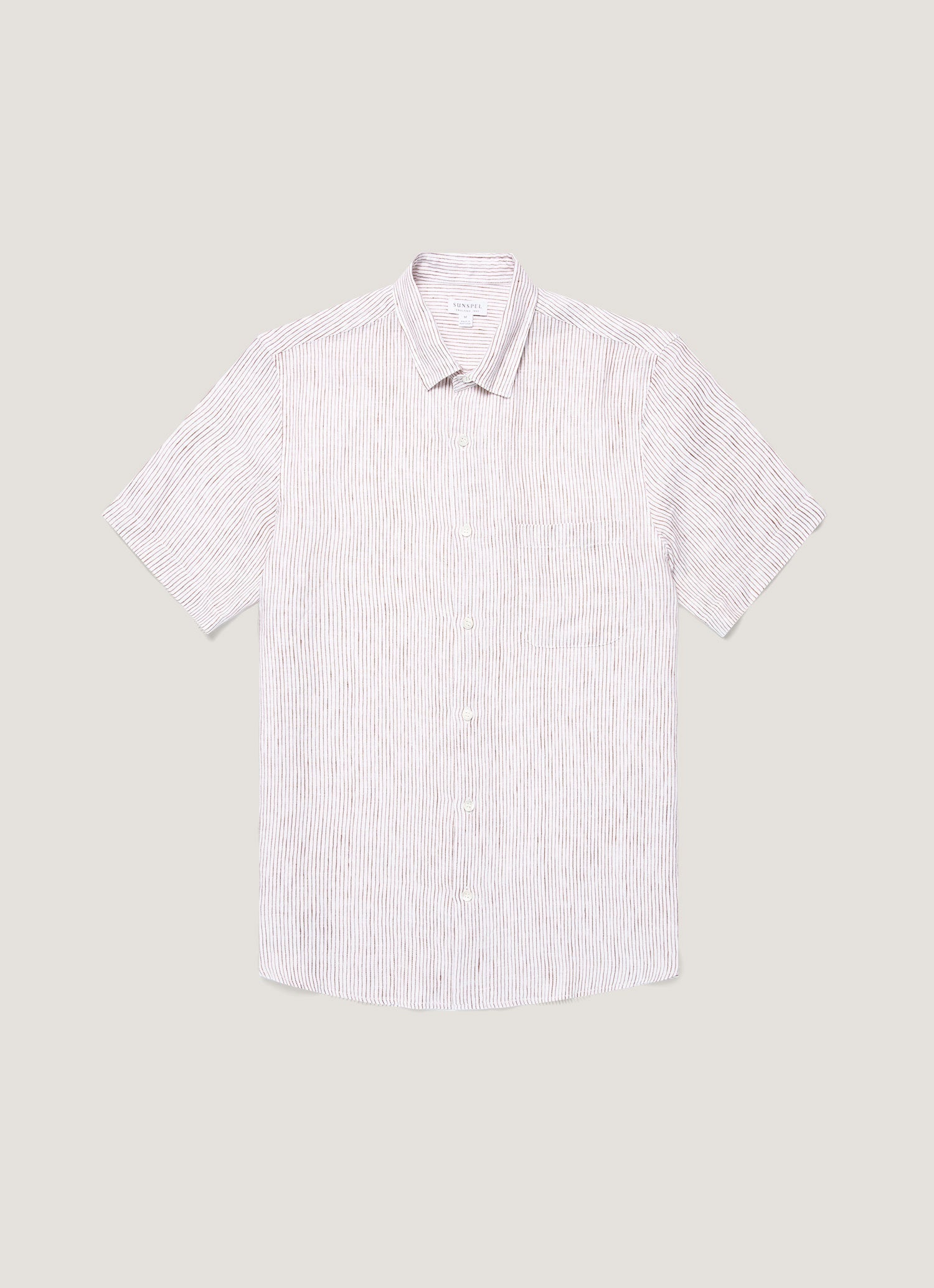 Men S Short Sleeve Linen Shirt In Dark Chocolate