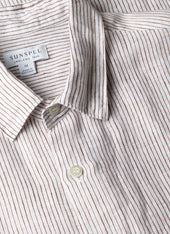 Men S Short Sleeve Linen Shirt In Dark Chocolate