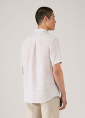 Men S Short Sleeve Linen Shirt In Dark Chocolate