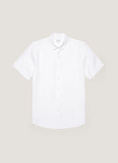 Men's Short Sleeve Linen Shirt in White
