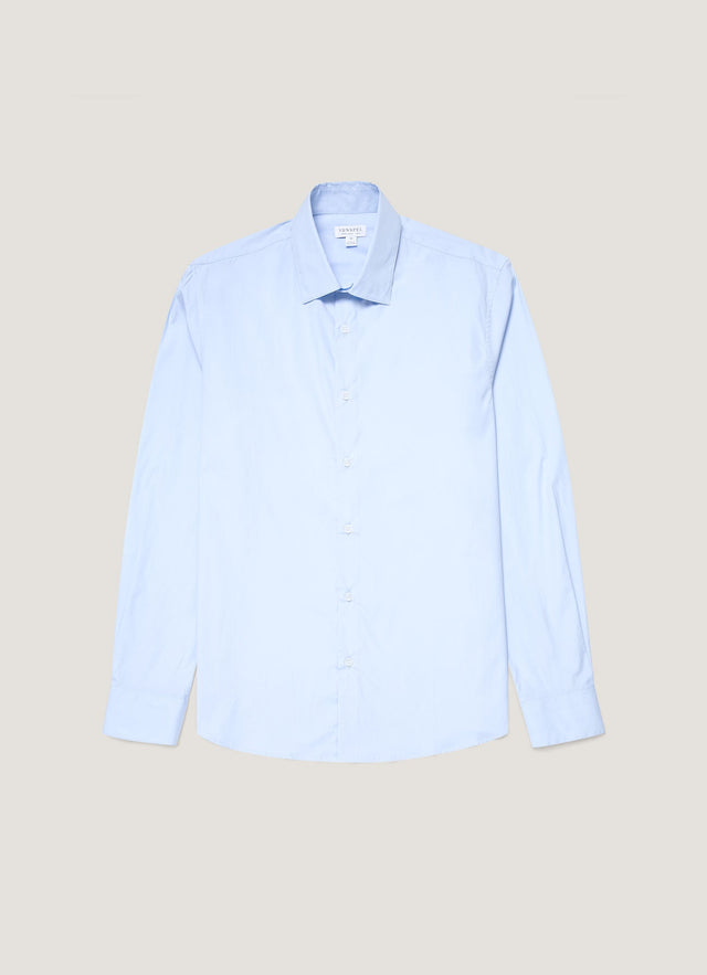 Men's Cotton Stretch Shirt in Light Blue